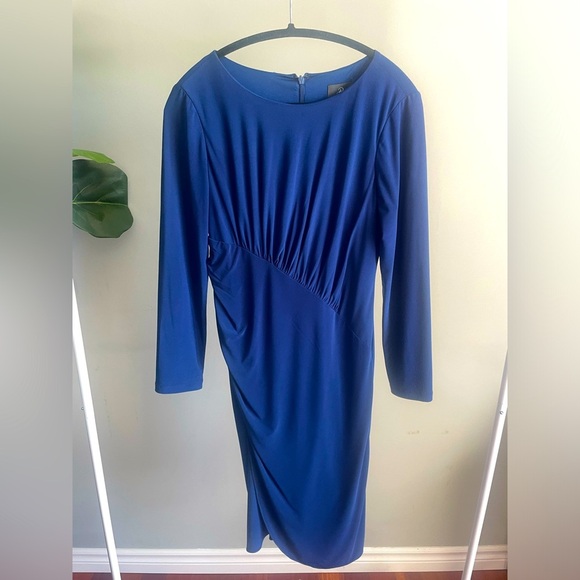 Adrianna Papell Blue Midi Dress size 6 - Picture 1 of 3